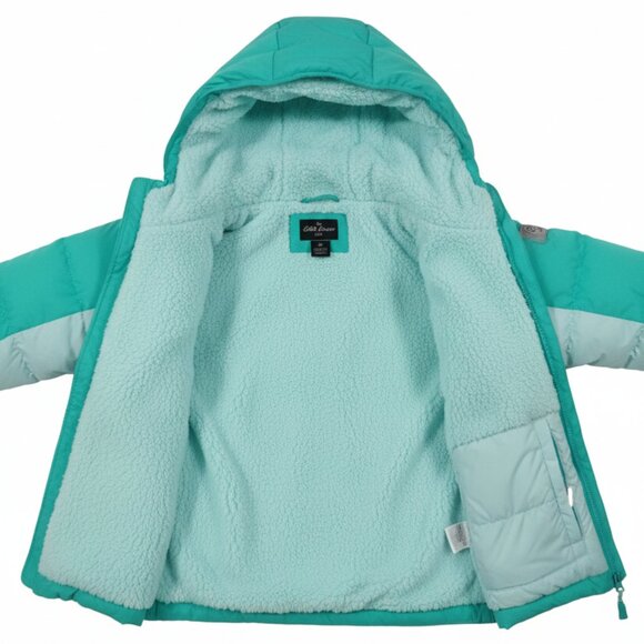 Eddie Bauer fleece lined puffer jacket - Picture 2 of 3